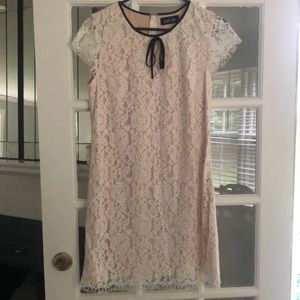 Cream lace shift dress